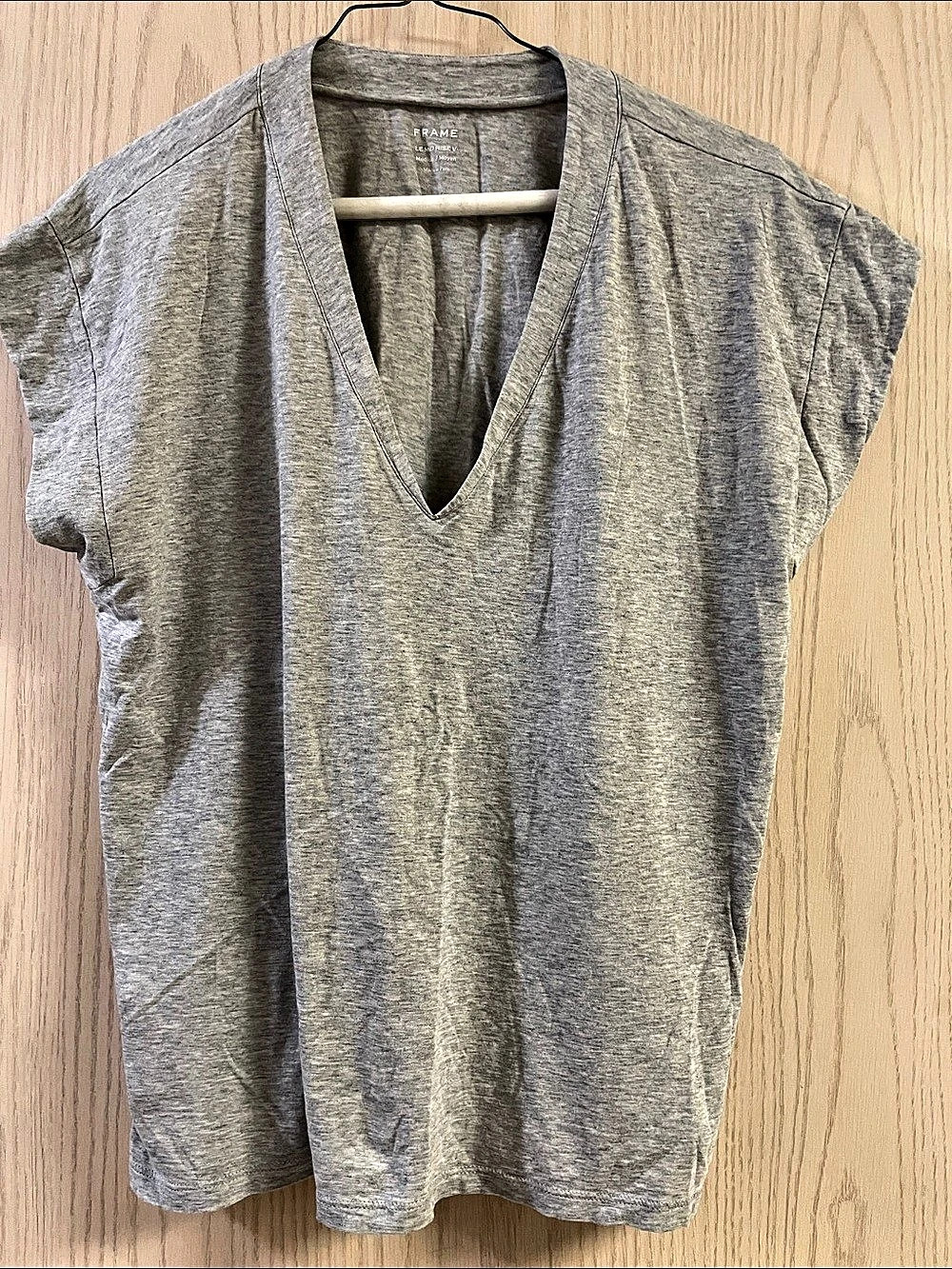 FRAME Le Mini Rive Gray V-Neck Tunic Like New
